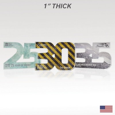 1" USA-Made Acrylic Numerals Style 25 – Traditional Series