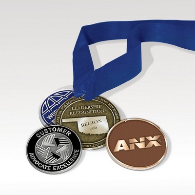 Zinc Medallion with Ribbon - Deep Relief 2-1/2" dia